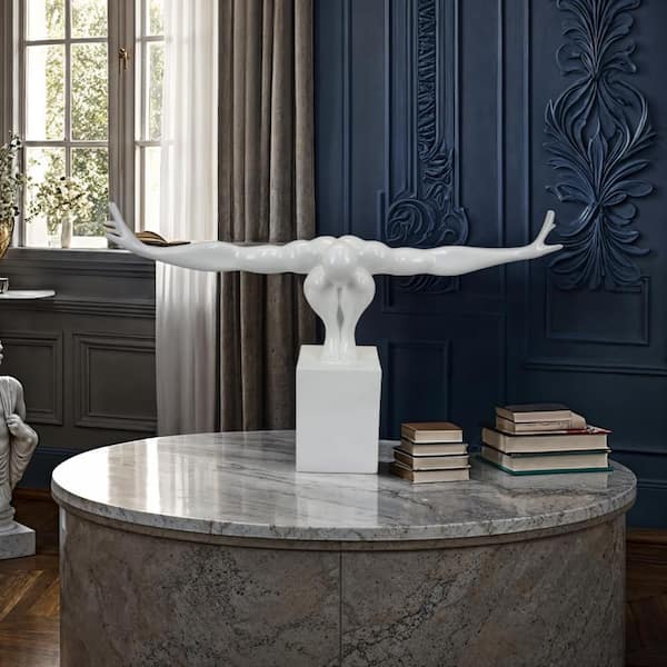 Morden White 8.25 in. x 17 in. Resin Athlete