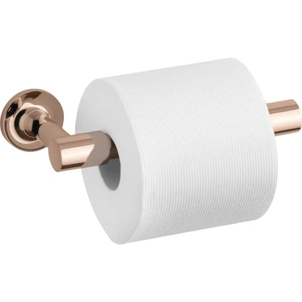 KOHLER Purist Pivoting Toilet Tissue Holder in Vibrant Rose Gold K ...