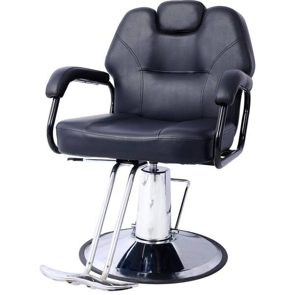 Artist Hand Heavy Duty Hydraulic Barber Chair – Black Recliner With Footrest – Salon Spa Beauty