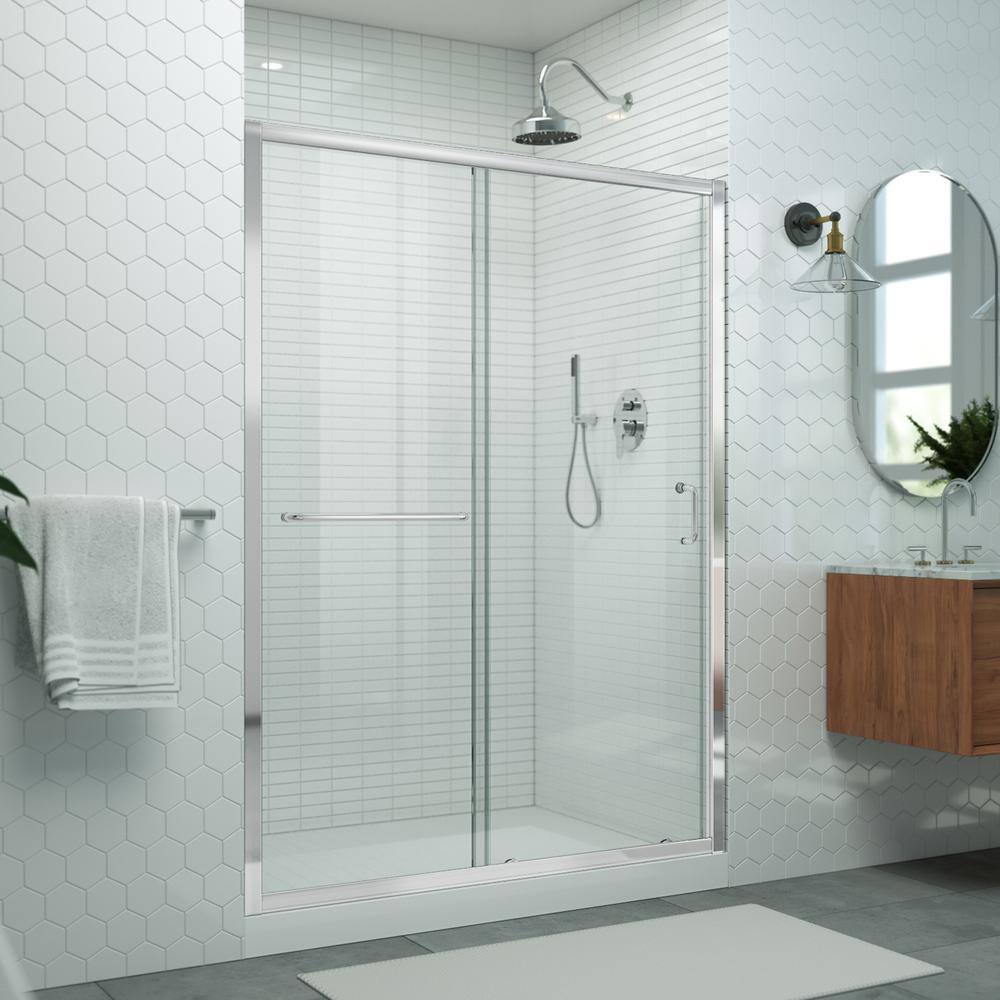 Levantine 50-54" Chrome Semi-Frameless Sliding Shower Door
