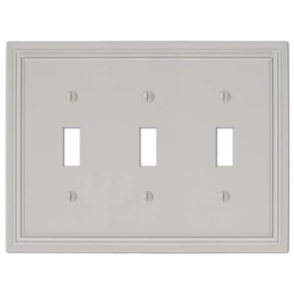 AMERELLE Hallcrest 3 Gang Toggle Metal Wall Plate - Gray