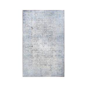 Huda Azure 3 ft. 6 in. x 6 ft. 6 in. Rustic Oriental Medallion Polyester Area Rug