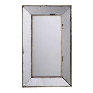 16.50 in. W. x 24 in. H Rectangular Framed Wall Bathroom Vanity Mirror in Silver