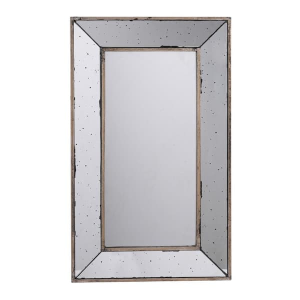 Whatseaso 16.50 in. W. x 24 in. H Rectangular Framed Wall Bathroom Vanity Mirror in Silver