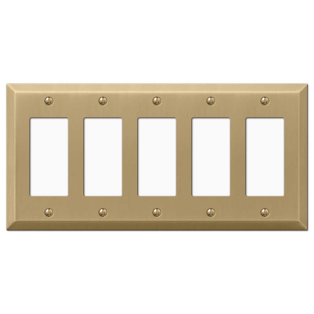 Metallic 5 Gang Rocker Steel Wall Plate - Brushed Bronze price history on PriceWatchPro