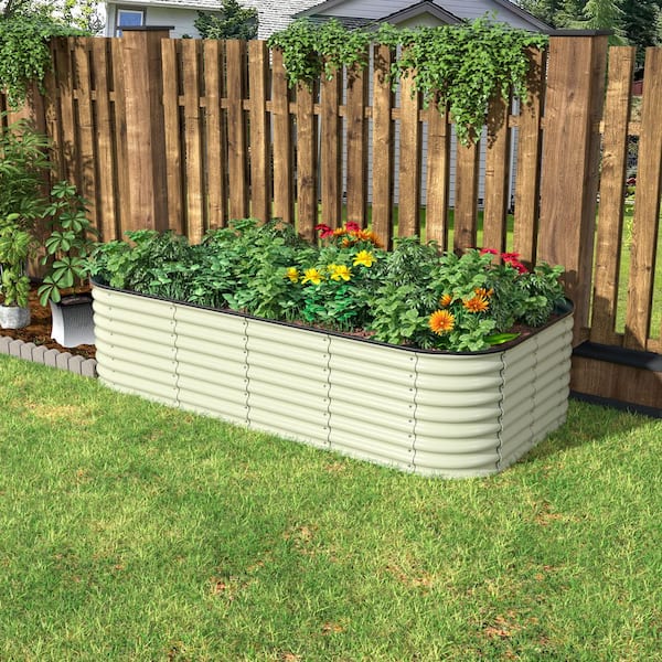 VEIKOUS 8 ft. x 4 ft. x 2 ft. Galvanized Steel Raised Garden