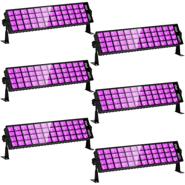 1200 Lumen 120W Black Integrated LED Light Floodlight IP66 Waterproof with Plug and 6 ft. Cord Indoor/Outdoor (6-Pack)