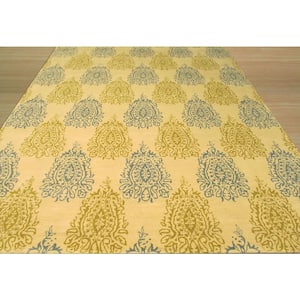 Ivory 5 ft. x 8 ft. Hand Tufted Wool Transitional Royal Paisley Area Rug