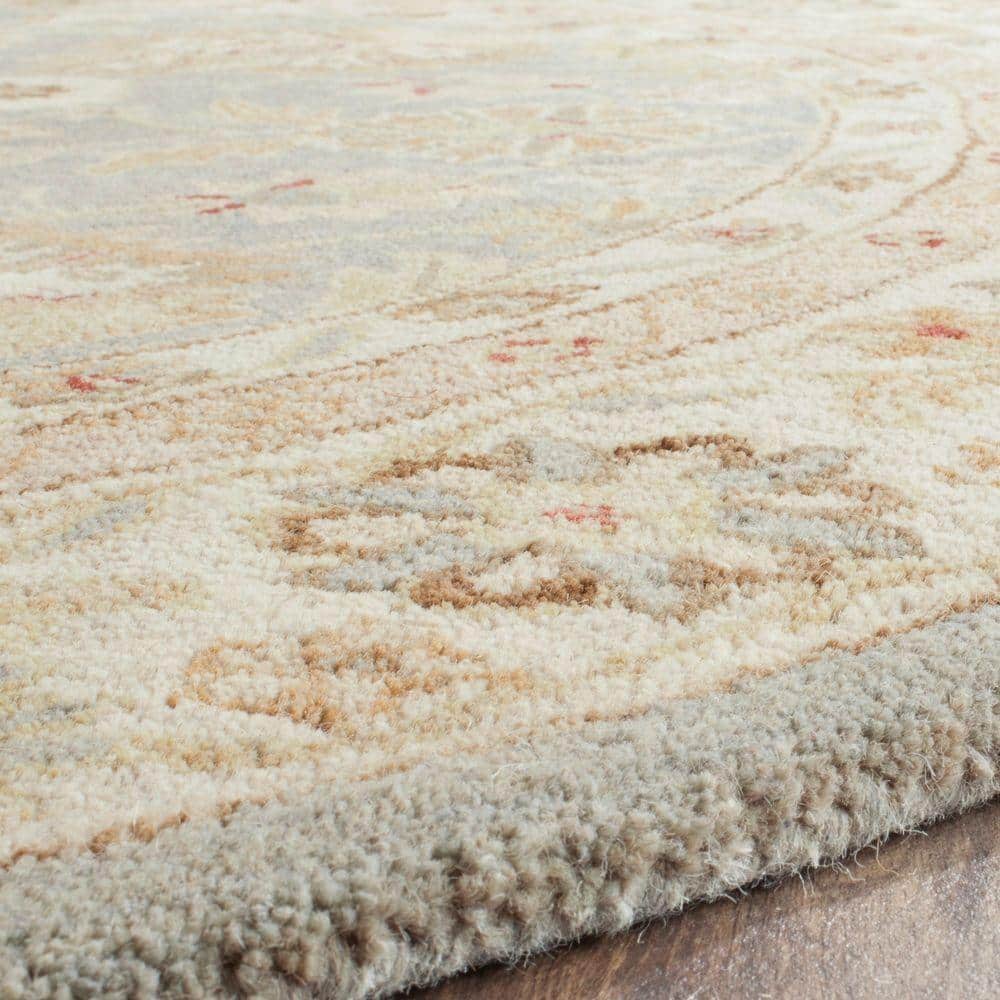 Antiquity 10' Round Grey Blue Beige Wool Area Rug