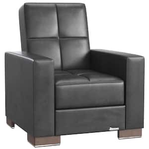 Basics Collection Convertible Black Armchair with Storage