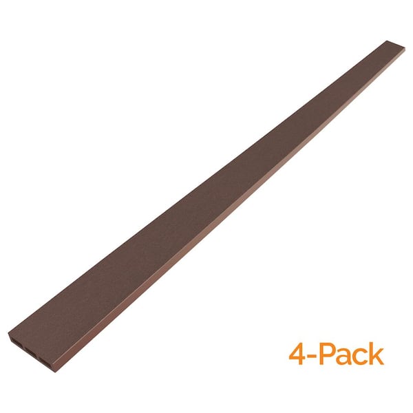 OUTDECO 3.5 in. x 72 in. x.75 in. Wood Plastic Composite Fence Board, Flat Edge Both Sides, Sanded Finish - Espresso (4-Pack)