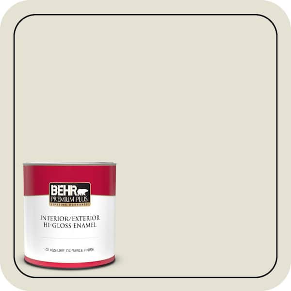 BEHR PREMIUM PLUS 1 qt. #PPF-15 Crushed Limestone Hi-Gloss Enamel Interior/Exterior Paint & Primer