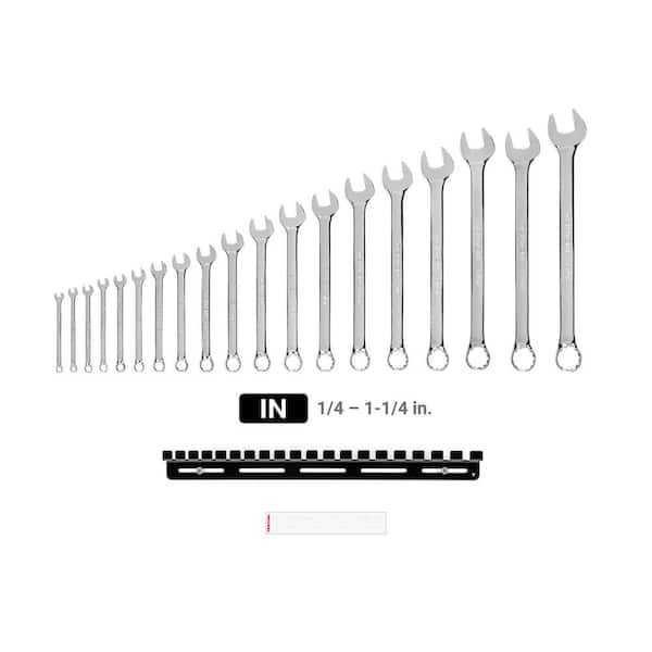 TEKTON 1/4 in. to 1-1/4 in. Combination Wrench Set with Wall