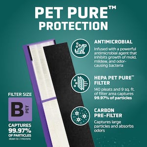 True HEPA with Pet Pure Treatment GENUINE Replacement Filter B for AC4300/AC4800/4900 Series