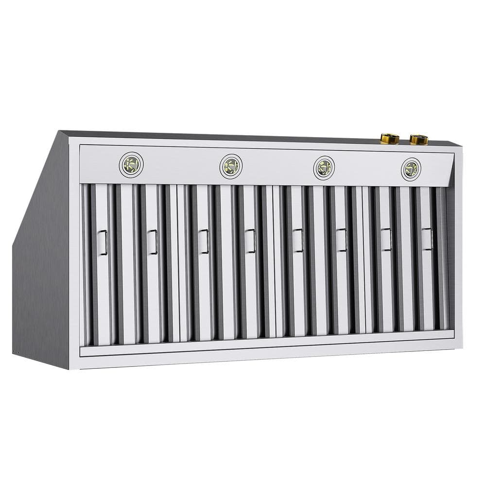 48 Inch Stainless Steel Wall Mounted Range Hood with LED Lights