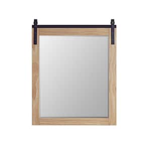 Cortes 31.5 in. W x 39.4 in. H Rectangular Framed Wall Bathroom Vanity Mirror in Pine