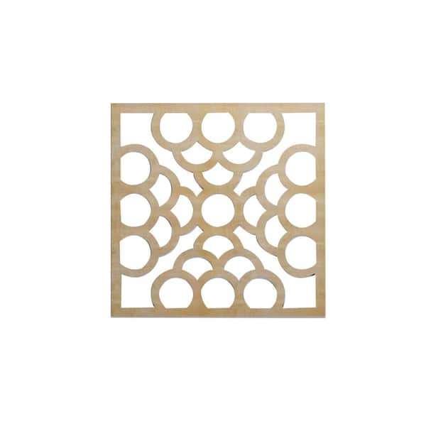 Ekena Millwork 15-3/8" x 15-3/8" x 1/4" Medium Harlingen Decorative Fretwork Wood Wall Panels, Birch (10-Pack)