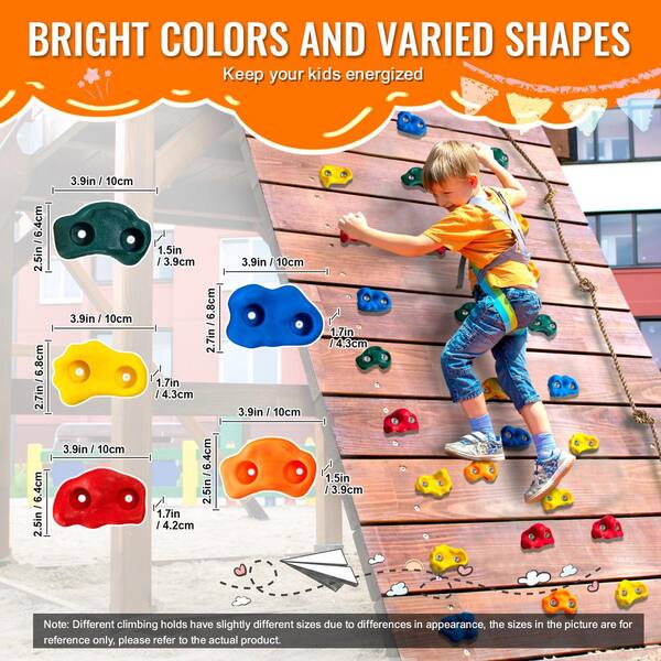 Atomik Rock Climbing Holds - Assorted Jugs Variety Pack For Home Walls & Training