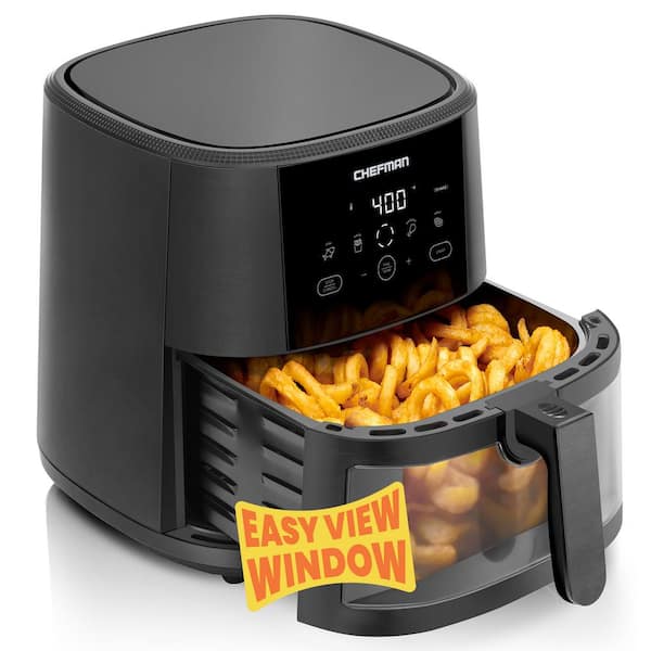 Chefman TurboTouch 5 Qt. Air Fryer, Stainless Steel Compact and Healthy Way  To Cook Oil-Free, One-Touch Digital Controls RJ38-SQSS-5T - The Home Depot