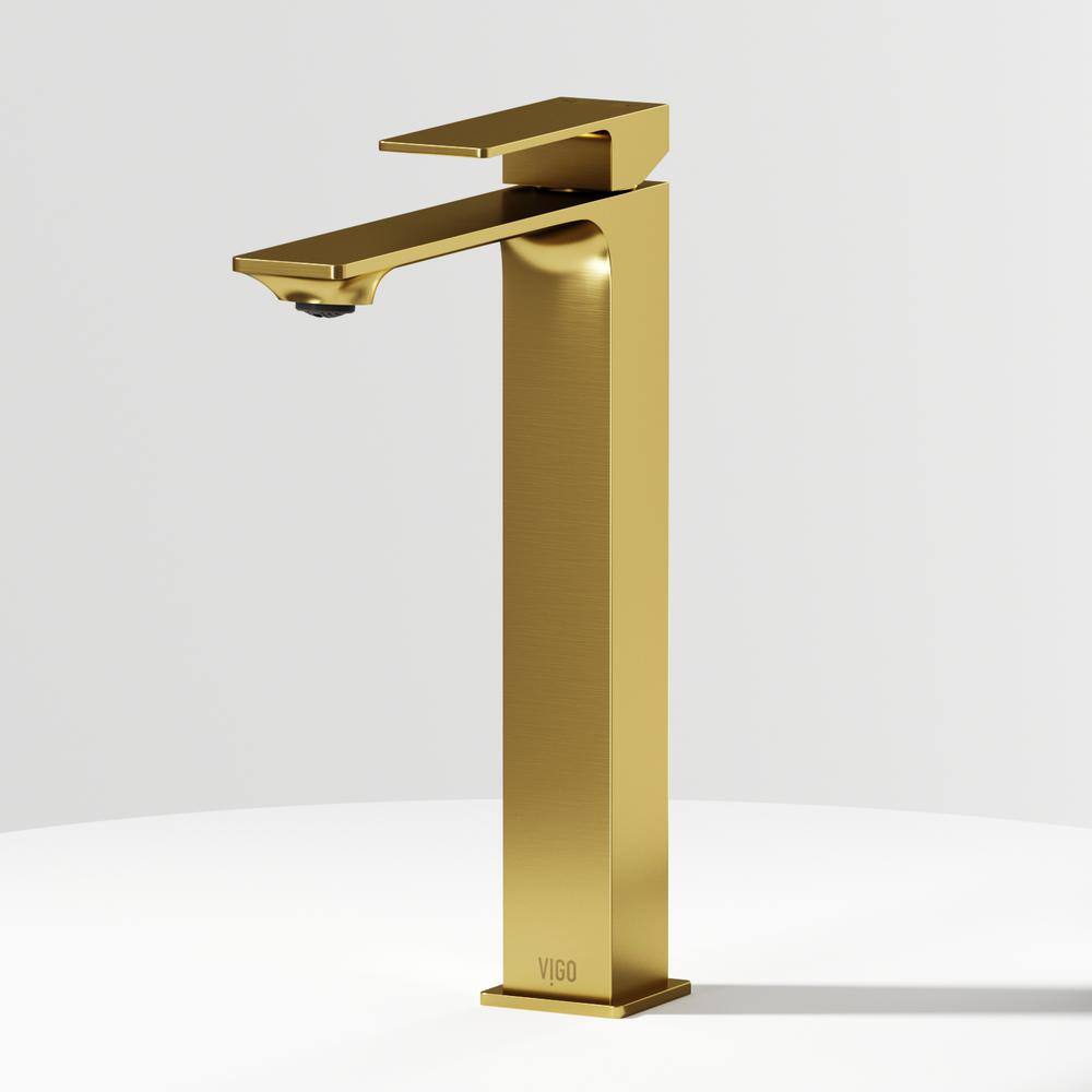 Dunn 11" Matte Brushed Gold Vessel Sink Faucet
