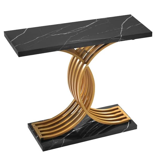 VEVOR 39 in. Gold Console Table, Modern/Wood Rectangle Desk