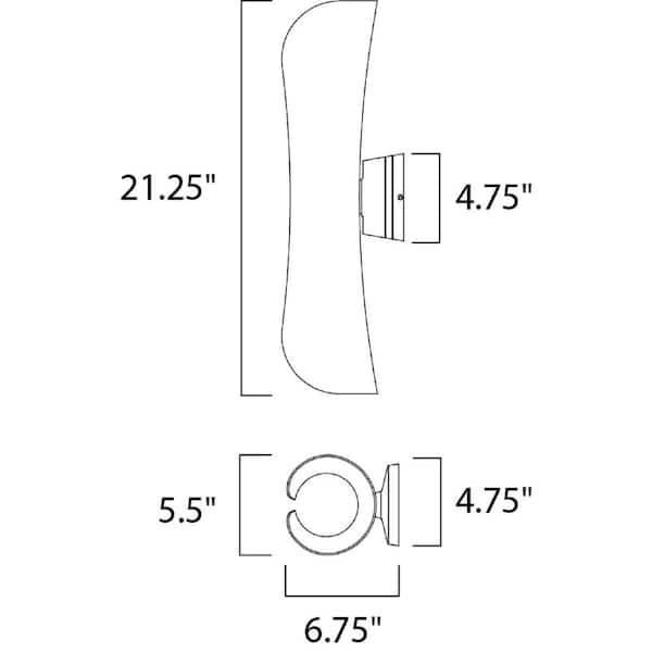 Scroll 2-Light Architectural Bronze Integrated LED Outdoor Wall Lantern Sconce