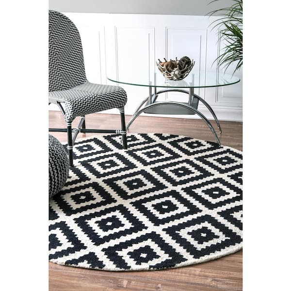 Soft Geometric Printed Area Rug Modern Black White Non slip - Temu