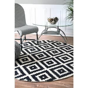 Kellee Contemporary Black 8 ft. x 8 ft. Round Rug