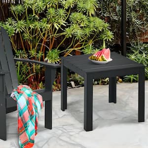 Black Square Solid Wood Outdoor Coffee Bistro Table