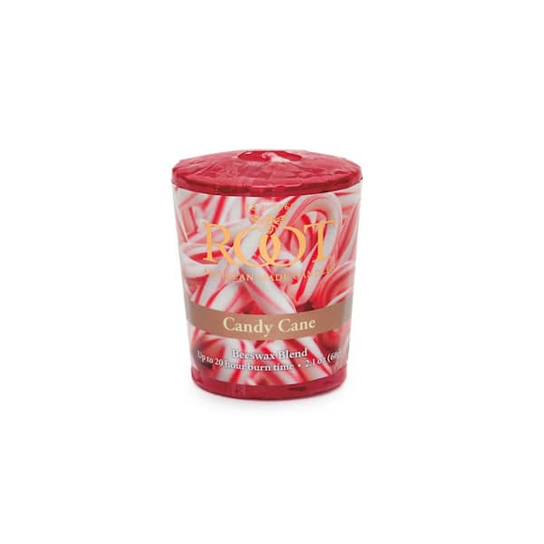 ROOT CANDLES 20-Hour Candy Cane Scented Votive Candle (Set of 18)