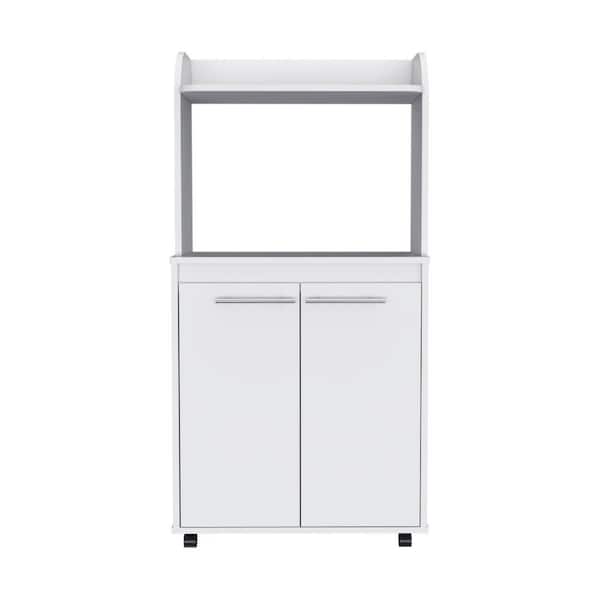 Tileon 2-Door Kitchen Pantry with 1-Shelf for Kitchen, Living Room, Study, Office in White