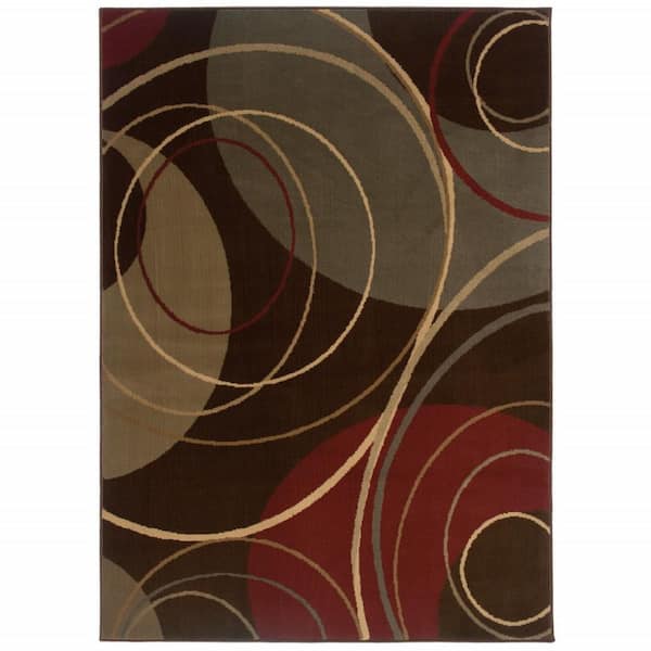 HomeRoots Bernadette Polypropylene 5 ft. x 8 ft. Unthemed Woven Abstract Polypropylene Rectangle Area Rug