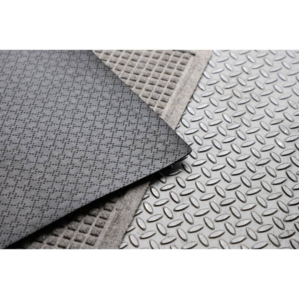 Medium Gray Semi-Circle Rubber Outdoor Door Mat