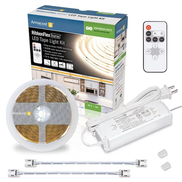Armacost Lighting RibbonFlex 16 ft. (5M) Home Continuous (COB) LED Tape Light Kit with Remote