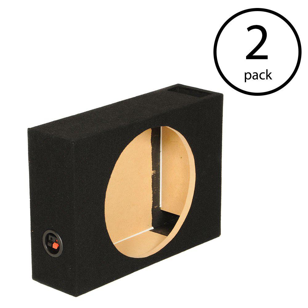 Single 12 in. Vented Shallow Subwoofer Audio Sub Box Enclosure (2-Pack)