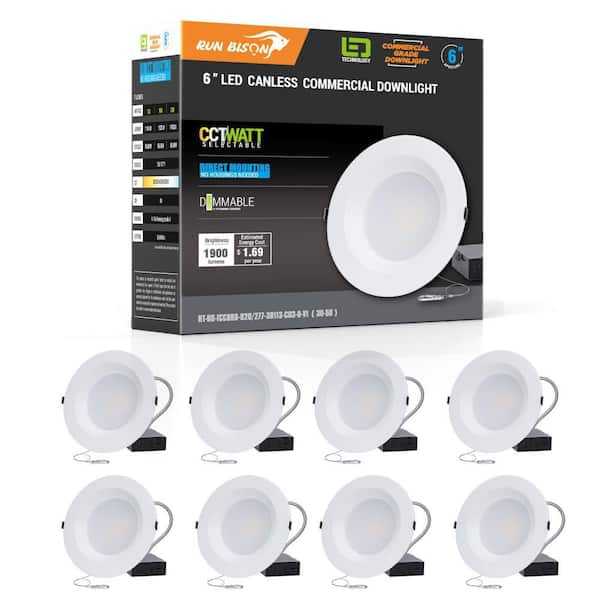 6 in. CCT and Wattage Selectable New Construction or Remodel IC Rated Integrated LED Commercial Downlight (8-Pack)