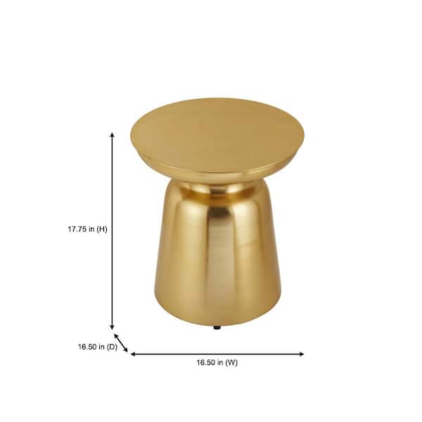 Round Gold Metal Accent Table (16.5 in. W x 17.75 in. H)