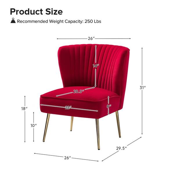 JAYDEN CREATION Monica Modern Navy Velvet Comfy Living Room Side Chair with  Golden Metal Legs CHMJM002-NAVY