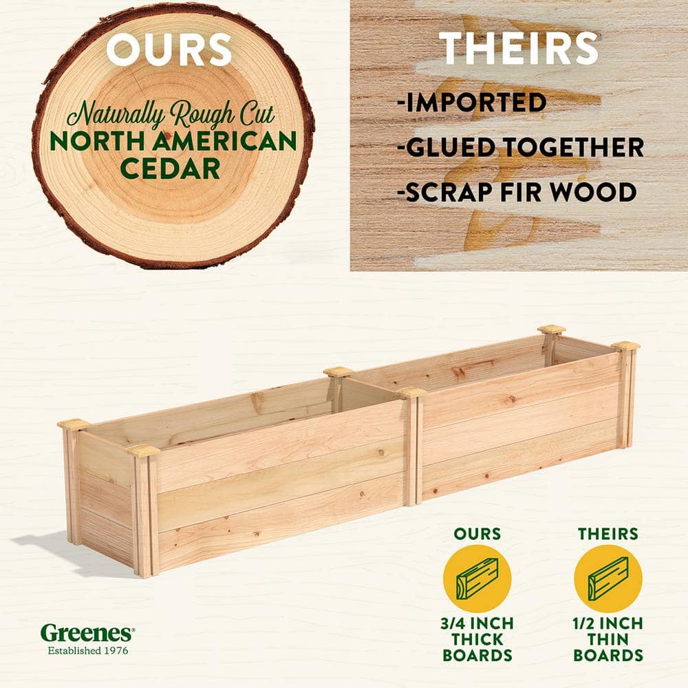 Premium Cedar 16.5" x 96" Raised Garden Bed