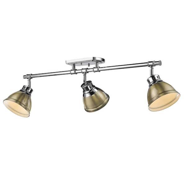 Duncan 35 in. 3-Light Chrome Semi-Flush Mount