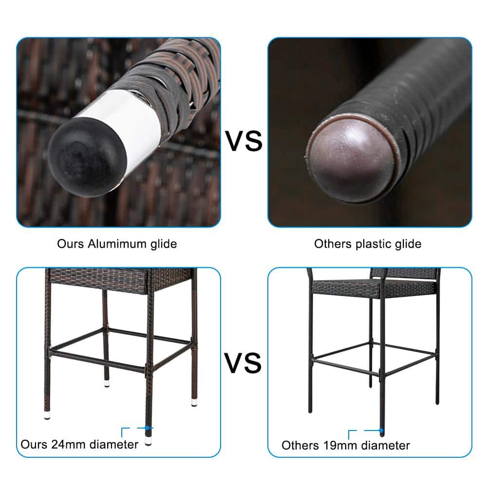 Stewart 30-Inch Brown Wicker Outdoor Barstools, Set of 2