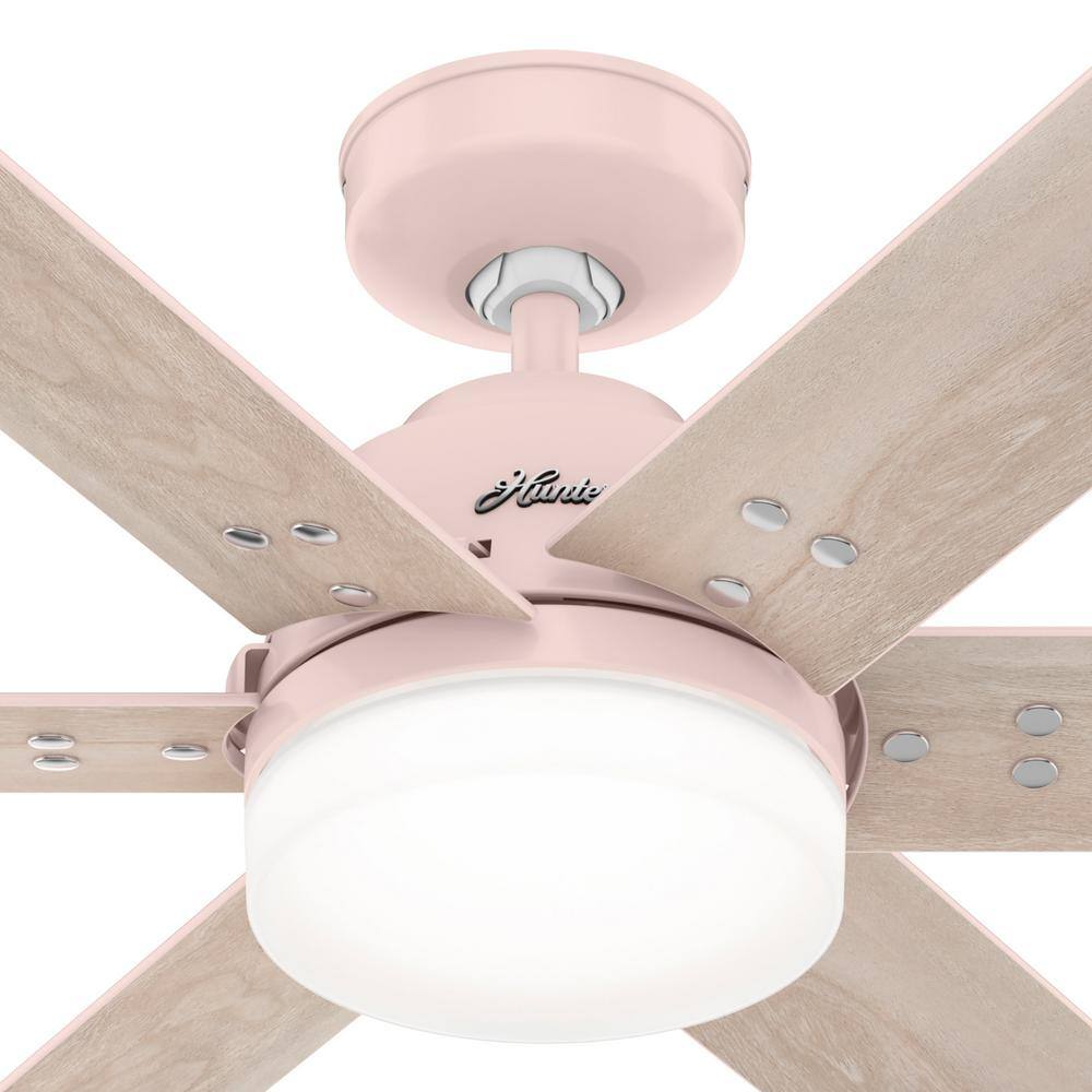 44" Blush Pink Ceiling Fan with Light and Remote Control