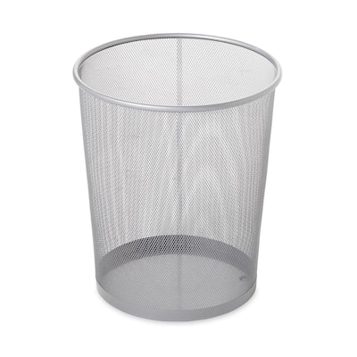 5 Gal. Round Mesh Trash Can in Silver