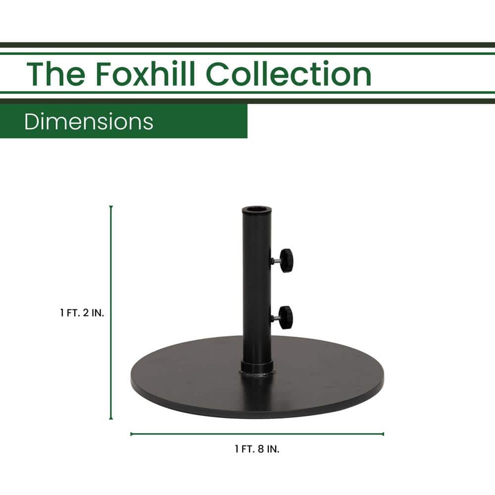 Heavy-Duty Gunmetal Round Metal Outdoor Umbrella Base