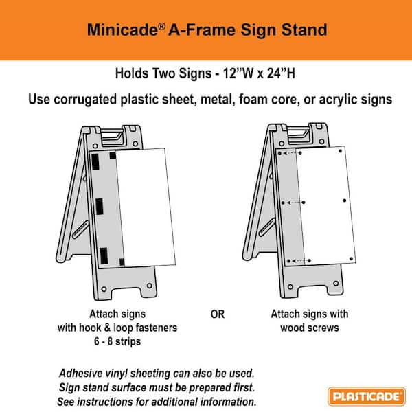 PLASTICADE Minicade 12 in. W x 24 in. H White Plastic Portable