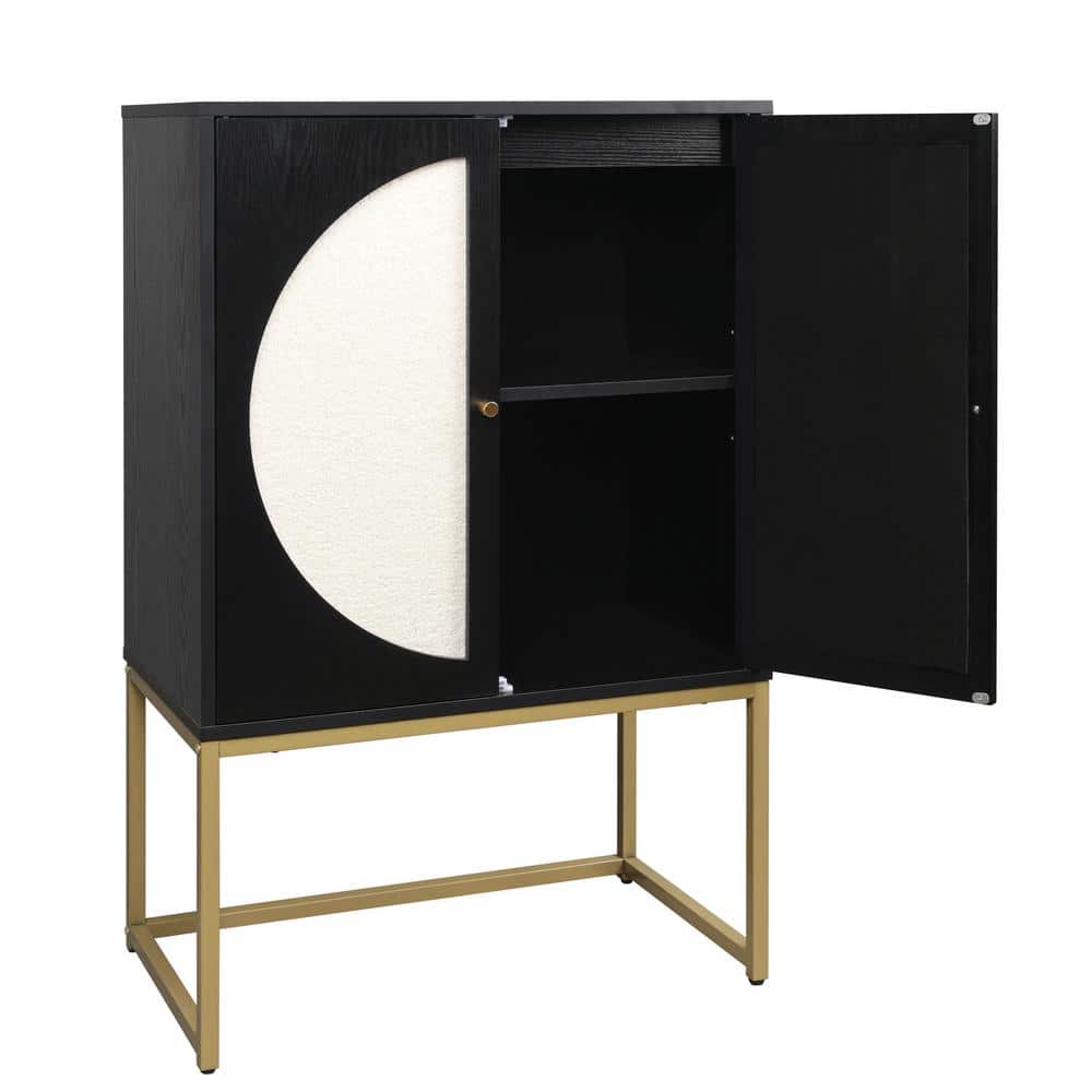26.78 in. W x 15.75 in. D x 41.23 in. H Bathroom Black Linen Cabinet