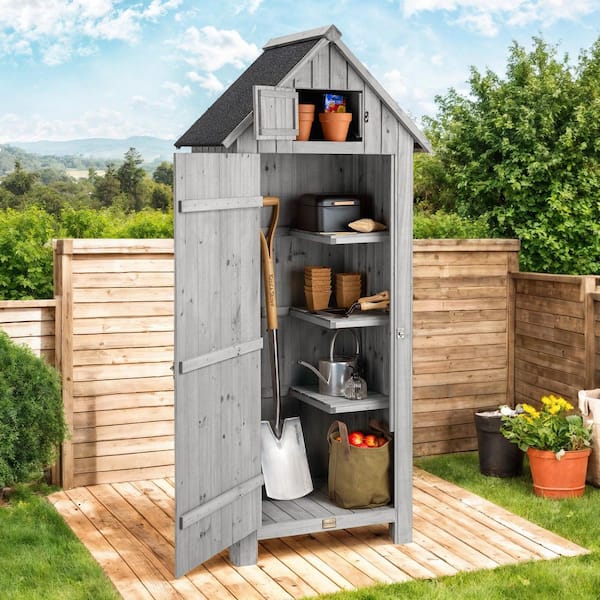ToolCat 2.8 ft. W x 1.7 ft. D Wood Shed Outdoor Tool Storage with