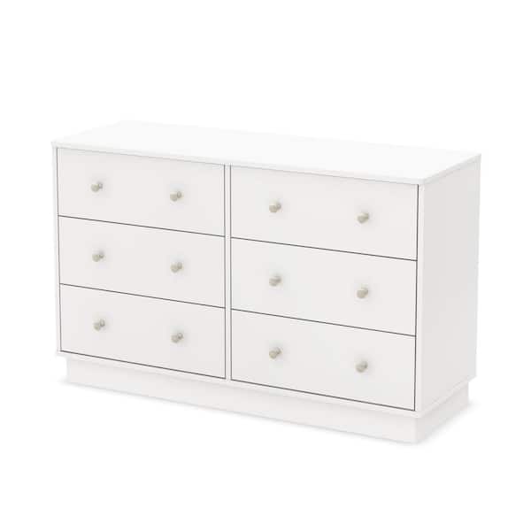Unbranded Litchi 6-Drawer Pure White Dresser