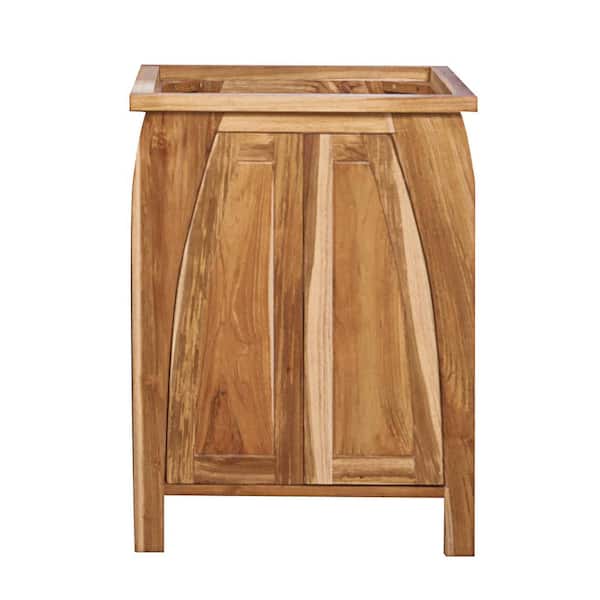 EcoDecors Tranquility 24 in. L Teak Vanity Cabinet Only in Natural Teak