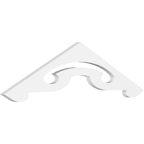 Ekena Millwork 1 in. x 36 in. x 9 in. (6/12) Pitch Northwest Gable Pediment Architectural Grade PVC Moulding